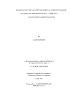 INVESTIGATING THE USE OF ENVIRONMENTAL INTERVENTIONS FOR YOUTH MARIJUANA PREVENTION BY COMMUNITY COALITIONS IN WASHINGTON STATE