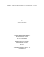 Critical roles for lipid synthesis in Caenorhabditis elegans