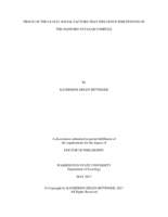 Proud of the Cloud: Social Factors that Influence Perceptions of the Hanford Nuclear Complex