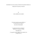 THE IMPORTANCE OF CULTURAL CONTEXT IN TEACHING FORMULAIC SEQUENCES TO ESL/EFL STUDENTS