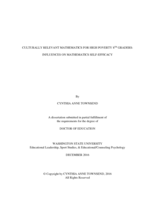 CULTURALLY RELEVANT MATHEMATICS FOR HIGH POVERTY 8TH GRADERS: INFLUENCES ON MATHEMATICS SELF-EFFICACY