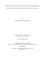 EFFECTS OF TEXT FORMAT, READER FACTORS AND COMPREHENSION STRATEGIES ON SCIENCE LEARNING AND CONCEPTUAL CHANGE.