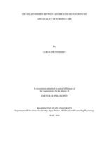 The Relationships Between a Dedicated Education Unit and Quality of Nursing Care
