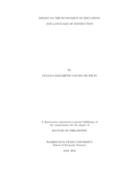 ESSAYS ON THE ECONOMICS OF EDUCATION AND LANGUAGE OF INSTRUCTION