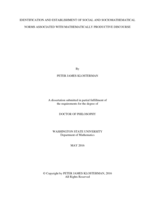 Identification and Establishment of Social and Sociomathematical Norms Associated with Mathematically Productive Discourse