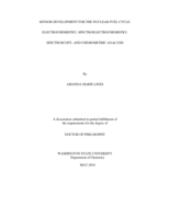 Sensor development for the nuclear fuel cycle: Electrochemistry, spectroelectrochemistry, spectroscopy, and chemometric analysis