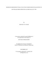 MODELING MICROSTRUCTURAL EVOLUTION DURING RECRYSTALLIZATION OF HOT ROLLED HIGH STRENGTH ALUMINUM ALLOY 7050