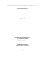 ULTRAFAST CARRIER DYNAMICS IN THIN FILM HYDROGENATED AMORPHOUS SILICON AND SILICON-GERMANIUM ALLOYS