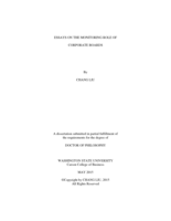 Essays on the Monitoring Role of Corporate Boards