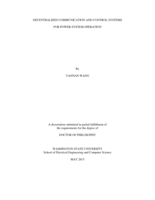 DECENTRALIZED COMMUNICATION AND CONTROL SYSTEMS FOR POWER SYSTEM OPERATION