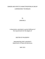 Donors and defects characterization in ZnO by luminescence techniques