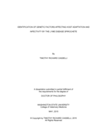 IDENTIFICATION OF GENETIC FACTORS AFFECTING HOST ADAPTATION AND INFECTIVITY BY THE LYME DISEASE SPIROCHETE