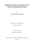 BIOMASS DERIVED SMALL OXYGENATES TO FUEL RANGE HYDROCARBONS OVER HZSM-5