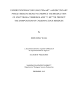Understanding cellulose primary and secondary pyrolysis reactions to enhance the production of anhydrosaccharides and to better predict the composition of carbonaceous residues