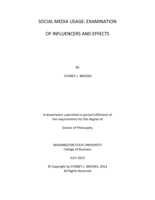 Social Media Usage: Examination of Influencers and Effects
