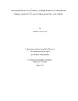 "WHATEVER THE DAY SHALL BRING": LIVES OF WOMEN IN A NORTH IDAHO