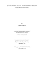 TEACHER LINGUISTIC, CULTURAL, AND TECHNOLOGICAL AWARENESS DEVELOPMENT AND TRANSFER