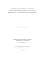 Experimental investigations of a proposed chromophore correlation model of self healing of Disperse Orange 11 doped in Poly (methyl methacrylate)