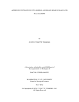 Applied Investigations into Grizzly (Ursus arctos) and black bear (U. americanus) ecology and management