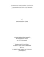 THE HUMAN-NATURE RELATIONSHIP AS PORTRAYED IN NEWSPAPER COVERAGE OF GLOBAL WARMING