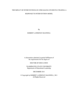 The Impact of Interventions on Struggling Students Utilizing a Response to Intervention Model