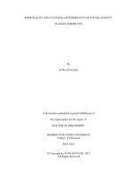 PERSONALITY AND CULTURAL DETERMINANTS OF SOCIAL ANXIETY IN ASIAN AMERICANS