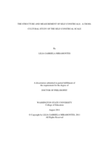 The Structure and Measurement of Self-Construals: A Cross-Cultural Study of the Self-Construal Scale