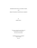 INFORMED INSTITUTIONAL INVESTORS' TRADES AND HEDGE FUNDS ROLE IN THE FINANCIAL MARKETS