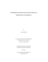 SEX DIFFERENCES IN HUMAN NECK MUSCULOSKELETAL BIOMECHANICS AND MODELING