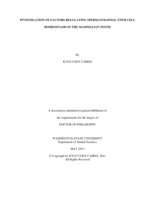 INVESTIGATION OF FACTORS REGULATING SPERMATOGONIAL STEM CELL HOMEOSTASIS IN THE MAMMALIAN TESTIS