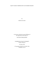 Equity-based Compensation and Insider Trading