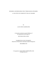 REPAIRING AND REBUILDING TRUST THROUGH RELATIONSHIPS: A CASE STUDY OF COMMUNITY TRUANCY BOARDS