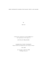 Deep Generative Models for Images, Texts, and Graphs