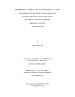 Experimental and modeling techniques for accurate measurement of wind drift and evaporation losses to improve water application efficiency of moving sprinkler irrigation systems in Washington