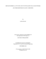 MECHANOCHEMICAL ACTIVATED AND FUNCTIONALIZED CELLULOSE POWDERS AND THEIR REINFORCED PLASTIC COMPOSITES
