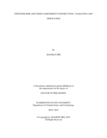 OFFENDER RISK AND NEEDS ASSESSMENT CONSTRUCTION, VALIDATION AND APPLICATION