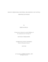 ESSAYS IN BEHAVIORAL INDUSTRIAL ORGANIZATION AND NATURAL RESOURCE ECONOMICS.