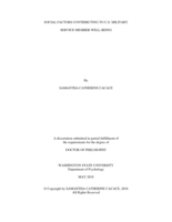 SOCIAL FACTORS CONTRIBUTING TO U.S. MILITARY SERVICE-MEMBER WELL-BEING