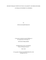 Prudent females?: Effects of food availability and predation risk on female investment in offspring