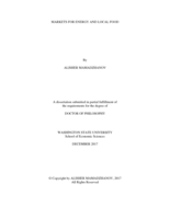 MARKETS FOR ENERGY AND LOCAL FOOD