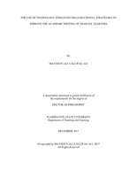 THE USE OF TECHNOLOGY-ENHANCED ORGANIZATIONAL STRATEGIES TO IMPROVE THE ACADEMIC WRITING OF ARAB ESL LEARNERS