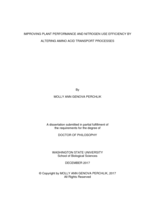 Improving plant performance and nitrogen use efficiency by altering amino acid transport processes