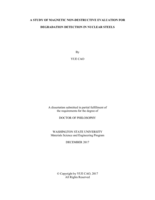A study of magnetic non-destructive evaluation for degradation detection in nuclear steels