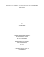 Three Essays on Empirical Industrial Organization and Time Series Forecasting