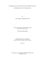 MOTHERIZATION IN THE UNITED STATES: THE EXPECTATION OF MOTHERHOOD AND ITS CONSEQUENCES