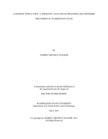 A WINDOW WITH A VIEW: A THEMATIC ANALYSIS OF PROVIDING SEX OFFENDER TREATMENT IN WASHINGTON STATE