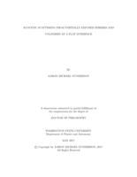 Acoustic scattering of partially exposed spheres and cylinders at a flat interface
