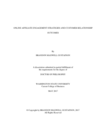 Online Affiliate Engagement Strategies and Customer Relationship Outcomes