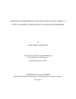 Improving Teacher Hiring in a High-Needs Urban School District: A Study on Adopting a High Reliability Organization Framework within a Human Resources Department