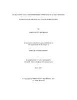Evaluating a Self-Determination Approach to a Text Message Intervention for Sexual Violence Prevention